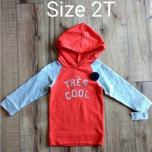 Oshkosh Hooded Sweatshirt Hoodie Size 2T Girls Orange Gray